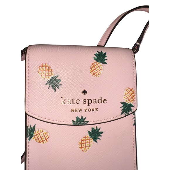 Kate Spade Staci North South Flap Phone Crossbody Multi Pineapple Pink Multi - Picture 4 of 6